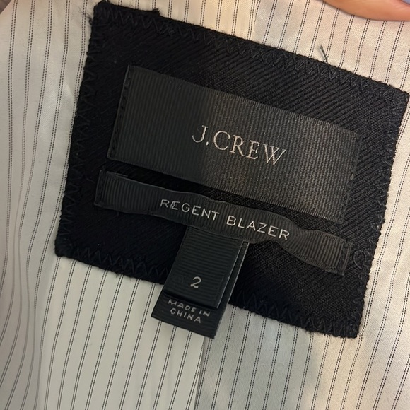 J. Crew Regent Blazer Wool Black Size 2 Feminine & Fitted Popped Collar - Picture 9 of 13